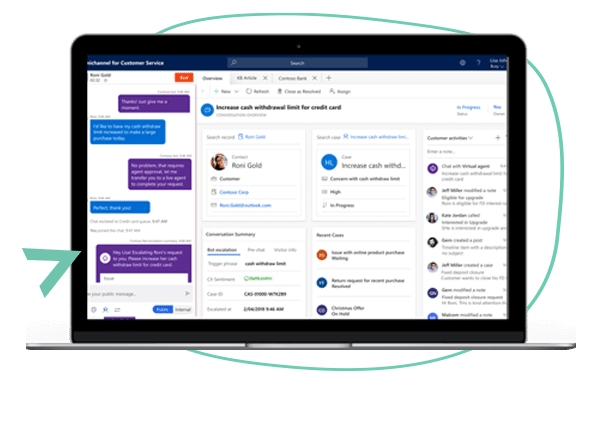 Interfaz de Dynamics 365 Customer Service