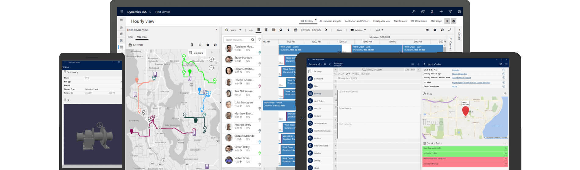 Dynamics 365 Field Service en varios dispositivos