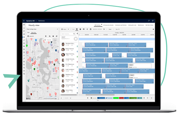 interfaz microsoft dynamics 365 field service