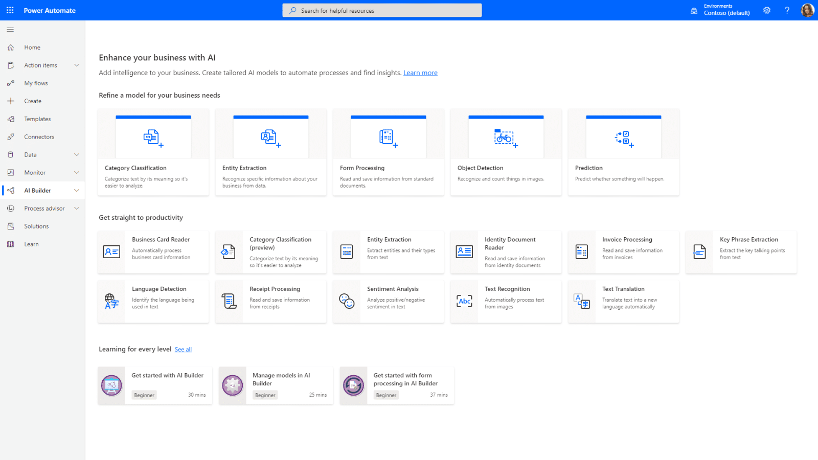 Pantalla de la solución Microsoft Power Automate