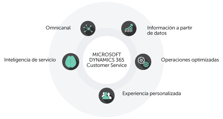 Características de la solución Dynamics 365 Customer Service