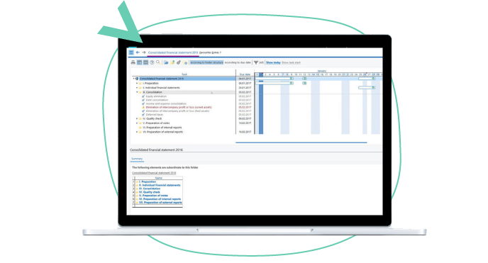 pantalla de LucaNet, software de consolidación financiera