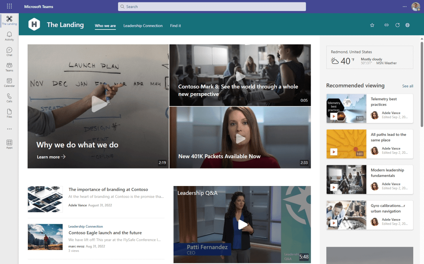 acceso a intranet corporativa desde Microsoft Teams