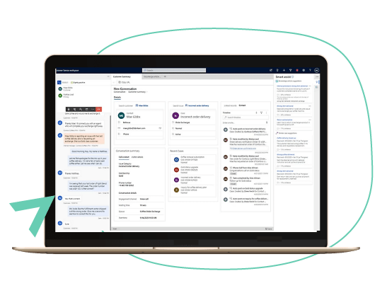 pantalla de trabajo de microsoft dynamics 365 contact center