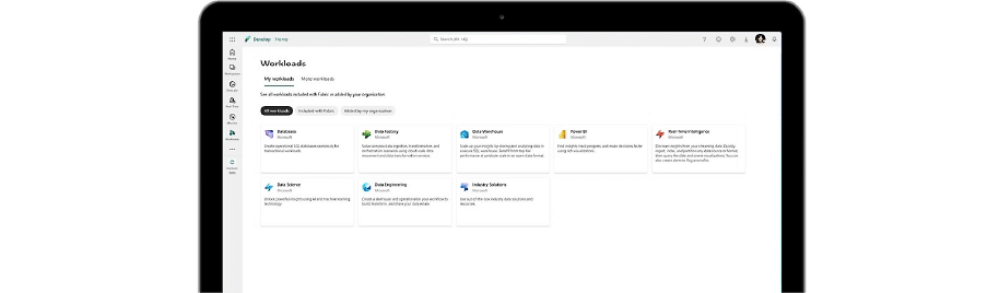 pantalla de trabajo de microsoft fabric